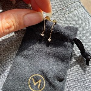 NEW Mejuri Double Sapphire Chain Earrings